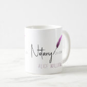 Roze en witte, moderne, eenvoudige notaris koffiemok (Voorkant rechts)