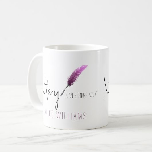 Roze en witte, moderne, eenvoudige notaris koffiemok (Voorkant links)