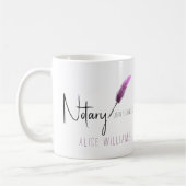 Roze en witte, moderne, eenvoudige notaris koffiemok (Links)