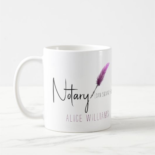 Roze en witte, moderne, eenvoudige notaris koffiemok (Links)