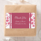 Roze en witte moderne huwelijkslabels etiket (Insitu)