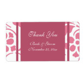 Roze en witte moderne huwelijkslabels etiket (Voorkant)