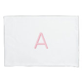 Roze en Witte Moderne Monogram Kussensloop (Voorkant-Links)