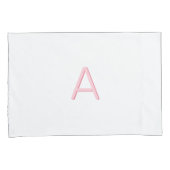 Roze en Witte Moderne Monogram Kussensloop (Voorkant-Rechts)