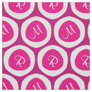 Roze en witte moderne monogram stof