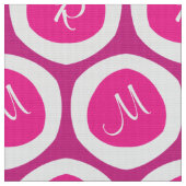 Roze en witte moderne monogram stof (Close Up)