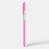 Roze en Witte Monogram Strepen Case-Mate iPhone Case (Achterkant / Links)