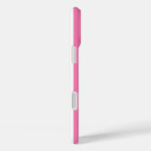 Roze en Witte Monogram Strepen Case-Mate iPhone Case (Achterkant / Rechts)
