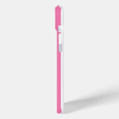 Roze en Witte Monogram Strepen Case-Mate iPhone Case (Achterkant / Links)