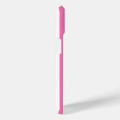 Roze en Witte Monogram Strepen Case-Mate iPhone Case (Achterkant / Rechts)