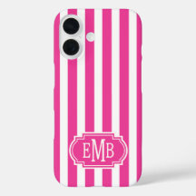 Roze en witte monogramstrepen