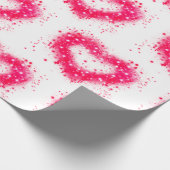 Roze en witte mousserende graffiti cadeaupapier (Hoek)