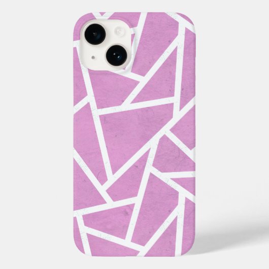 Roze en witte mozaïekpatroon Case-Mate iPhone case (Achterkant)