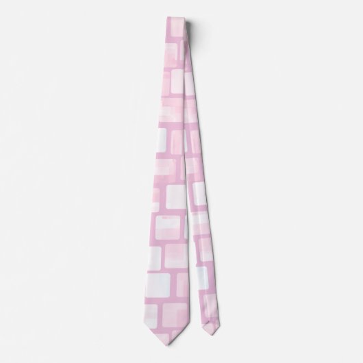 Roze en witte mozaïekpatroon stropdas (Voorkant)