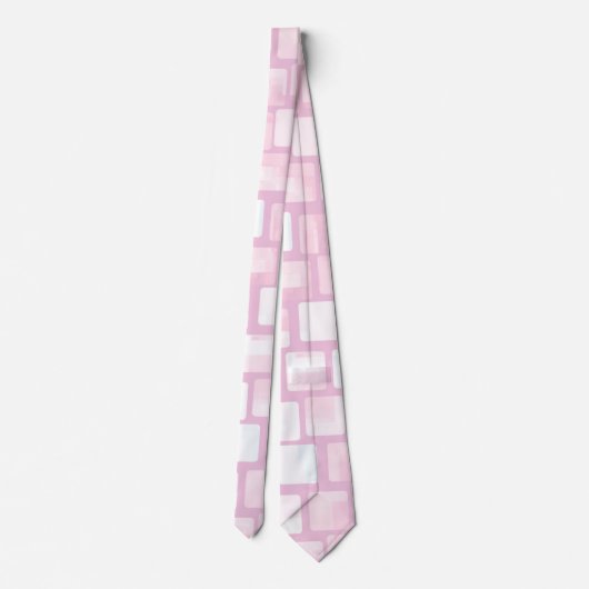 Roze en witte mozaïekpatroon stropdas (Achterkant)