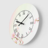 Roze en witte Natuur bloesem Romeinse cijfers Grote Klok (Hoek)