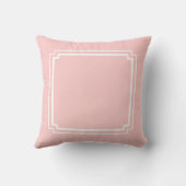 Roze en Witte Notched Corner Custom Monogram Kussen (Achterkant)