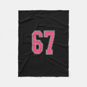 Roze en witte nummer 67 jersey speler uniform #67 fleece deken