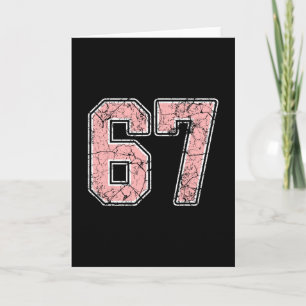 Roze en witte nummer 67 jersey speler uniform #67 kaart