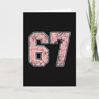 Roze en witte nummer 67 jersey speler uniform #67 kaart