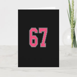 Roze en witte nummer 67 jersey speler uniform #67 kaart