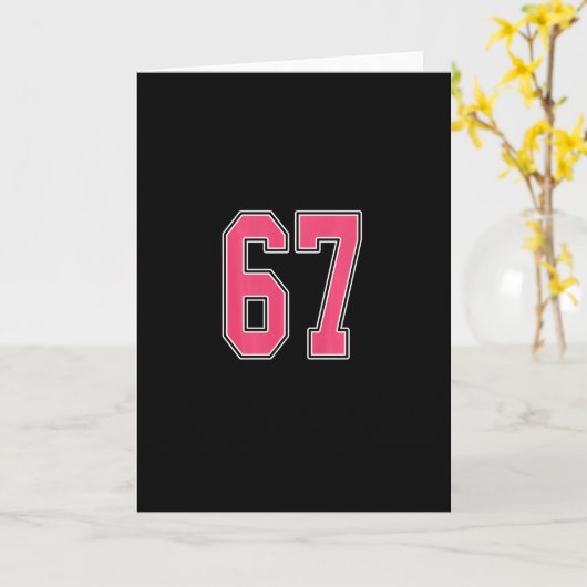 Roze en witte nummer 67 jersey speler uniform #67 kaart (Gele Bloem)