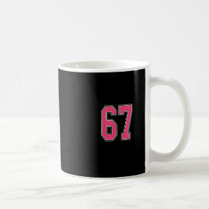 Roze en witte nummer 67 jersey speler uniform #67 koffiemok