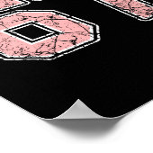 Roze en witte nummer 67 jersey speler uniform #67 poster (Hoek)