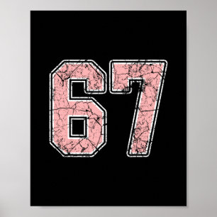 Roze en witte nummer 67 jersey speler uniform #67 poster