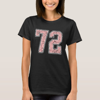Roze en witte nummer 72 jersey speler uniform #72 t-shirt