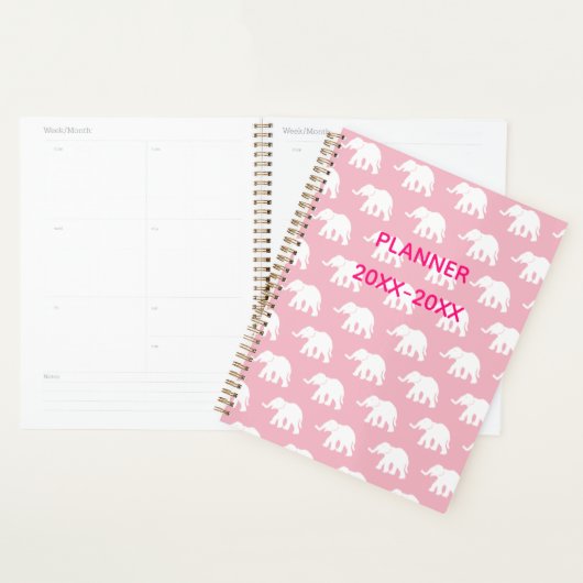 Roze en witte olifant Planner (Display)
