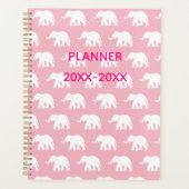 Roze en witte olifant Planner (Voorkant)