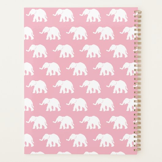 Roze en witte olifant Planner (Achterkant)