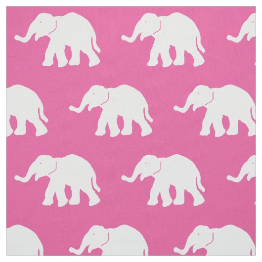 Roze en witte olifant stof (Swatch)