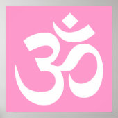 Roze en Witte Om Symbool Poster (Voorkant)