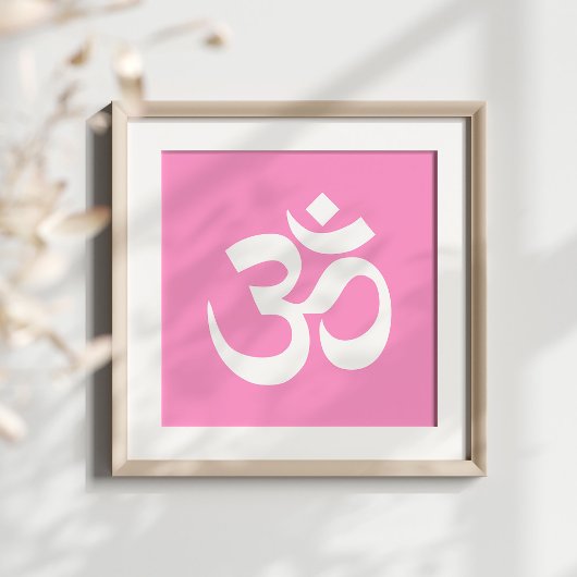 Roze en Witte Om Symbool Poster