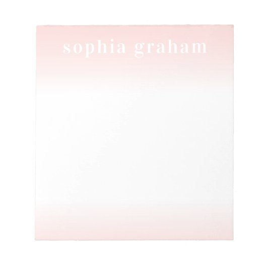 Roze en witte ombre notitieblok (Voorkant)