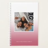 Roze en Witte Ombre Twee Fotoplanner Planner (Voorkant)