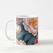 Roze en witte oosterse pioenen koffiemok (Links)