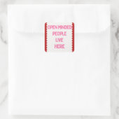 Roze en witte open-minded mensen  vierkante sticker (Tas)