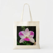 Roze en witte orchidee Canvas tas (Voorkant)