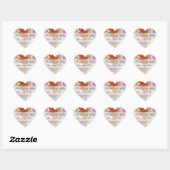 Roze en witte orchidee persoonlijke bruiloft hart sticker (Vel)