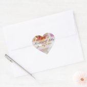 Roze en witte orchidee persoonlijke bruiloft hart sticker (Envelop)