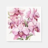 Roze en witte orchideeën bruiloft servet (Voorkant)