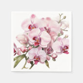 Roze en witte orchideeën bruiloft servet (Voorkant)