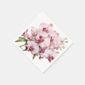 Roze en witte orchideeën bruiloft servet (Hoek)