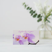 Roze en witte orchideeën visitekaartje (Staand voorkant)
