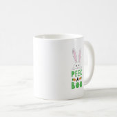 Roze en witte paaspap Bunny Peek-A-Boo Koffiemok (Voorkant rechts)