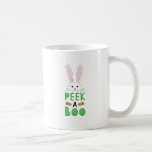 Roze en witte paaspap Bunny Peek-A-Boo Koffiemok