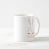 Roze en witte paaspap Bunny Peek-A-Boo Koffiemok (Voorkant rechts)